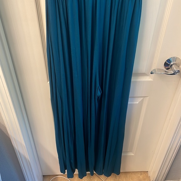 Teal Tie-Waist Knit Jumpsuit - Picture 10 of 10